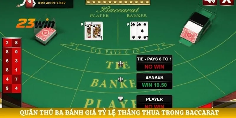 Quân thứ ba đánh giá tỷ lệ thắng thua trong Baccarat
